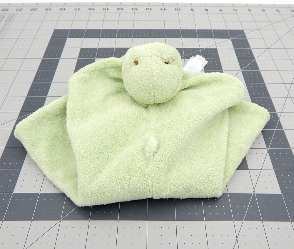 Angel Dear Lovey Green Frog Baby Security Blanket Knot Corners Velour